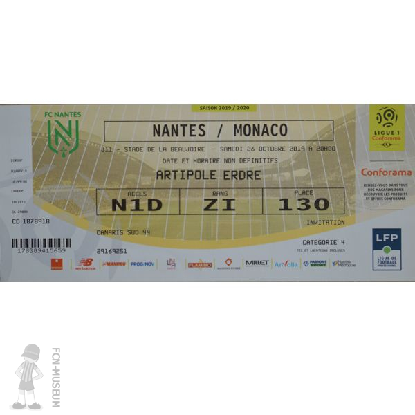 2019-20 11ème j Nantes Monaco