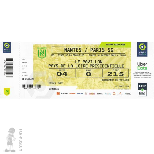 2020-21 09ème j Nantes Paris SG