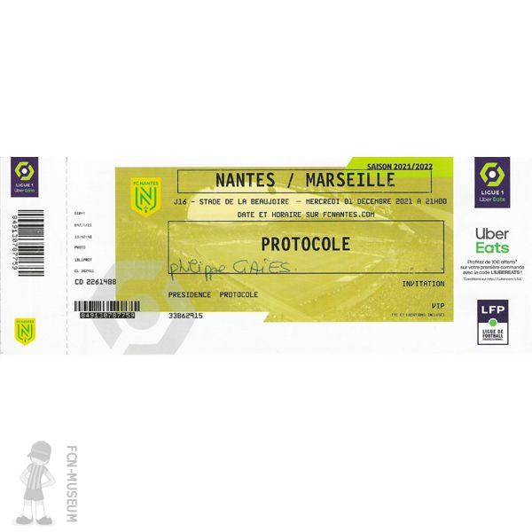2021-22 16ème j Nantes Marseille