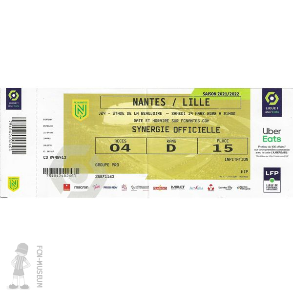 2021-22 29ème j Nantes Lille