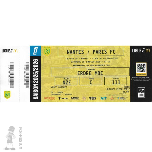 2025-26 18ème j Nantes Paris FC