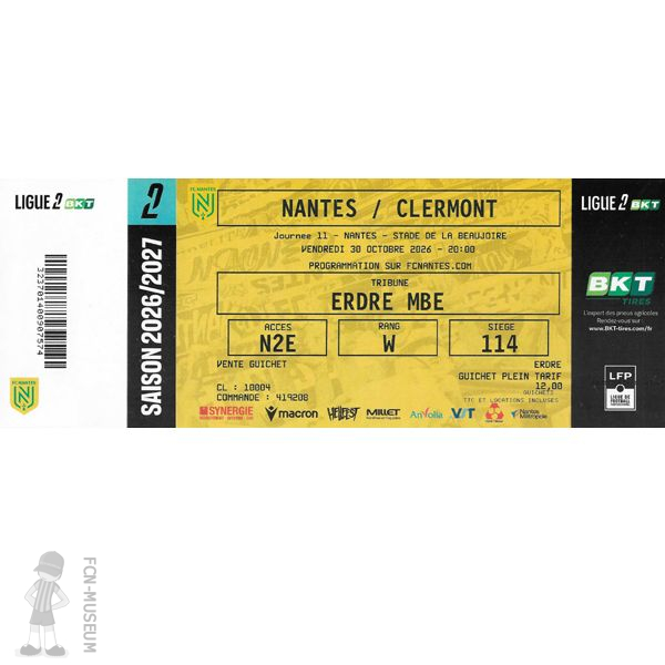 2026-27 11ème j Nantes Clermont