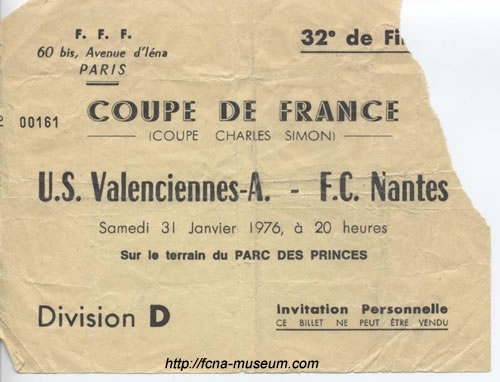 CdF 1976 32ème Nantes Valenciennes - 1