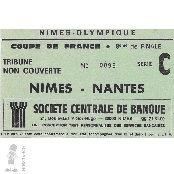 CdF 1985  8ème retour Nîmes Nantes