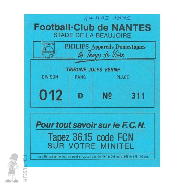 CdF 1991 Quart Nantes Marseille