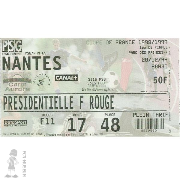 CdF 1999  16ème Paris SG Nantes