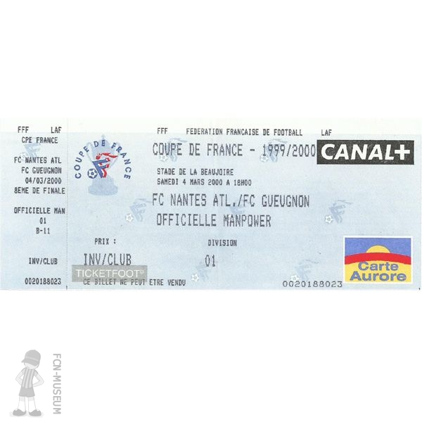 CdF 2000  8ème Nantes Gueugnon