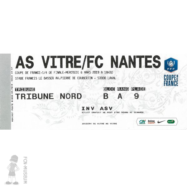CdF 2019  Quart Vitré Nantes