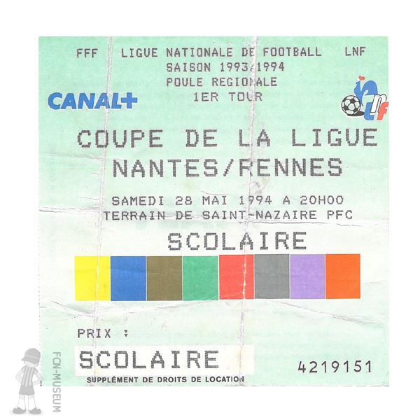 CdL 1993-94 Quart groupe 2 Ouest Nantes Rennes