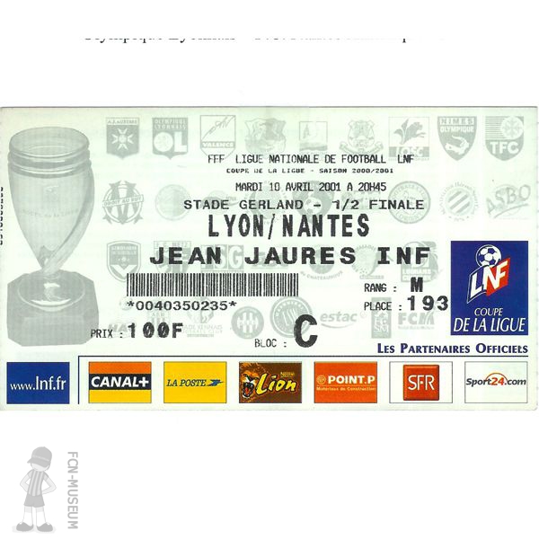 CdL 2000-01 Demi Lyon Nantes