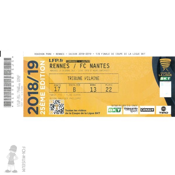 CdL 2018-19  8ème Rennes Nantes