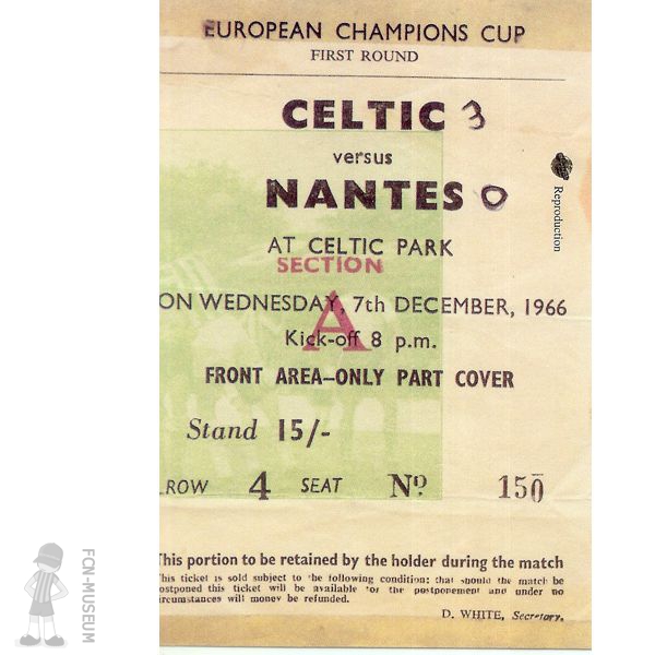 1966-67 8ème retour Nantes Celtic