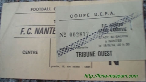 1974-75 32ème aller Nantes Legia Varsovie - 1