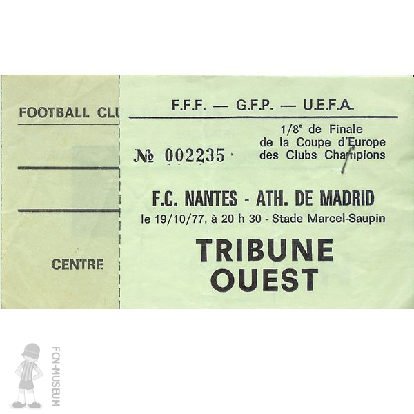 1977-78 8ème aller Nantes Atletico Madrid b