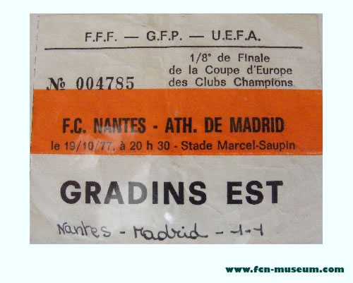 1977-78 8ème aller Nantes Atletico Madrid