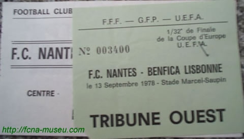 1978-79 32ème aller Nantes Benfica a