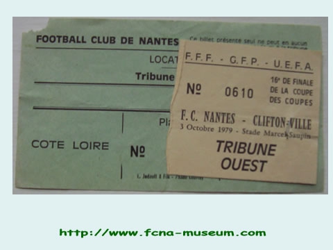 1979-80  16ème retour Nantes Cliftonville - 2