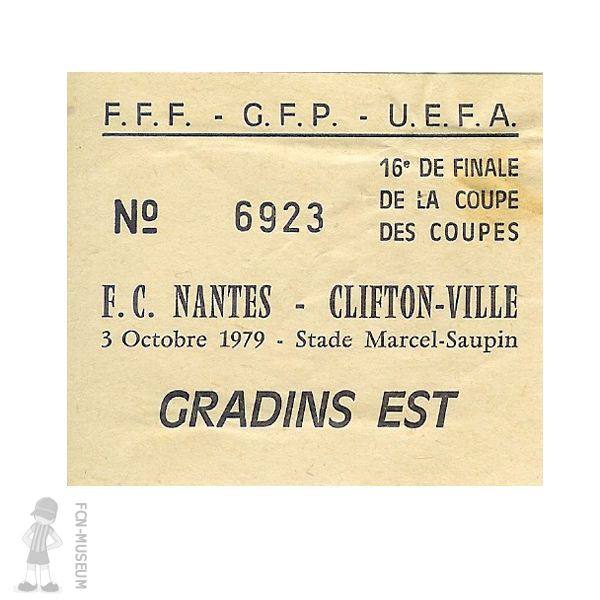 1979-80  16ème retour Nantes Cliftonville b