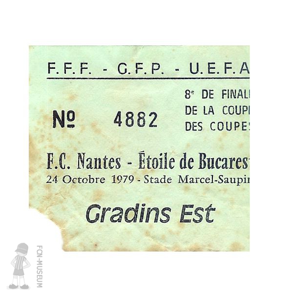 1979-80  8ème aller Nantes Steaua (Billet)