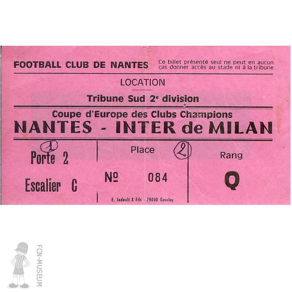 1980-81 8ème aller Nantes Inter