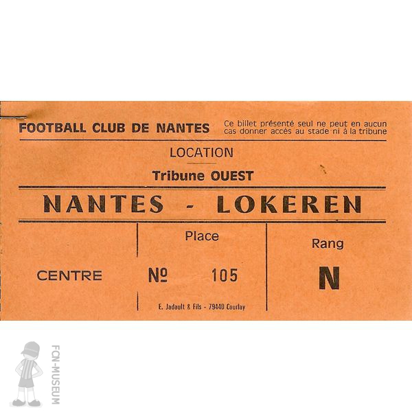 1981-82 32ème aller Nantes Lokeren a