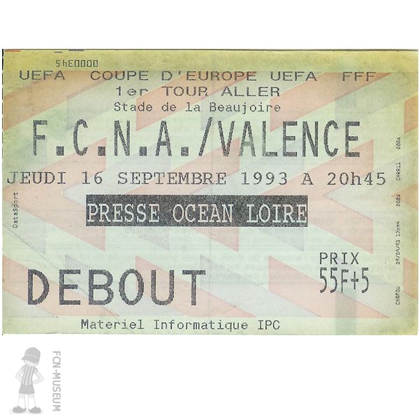 1993-94 32ème aller Nantes Valence - 1