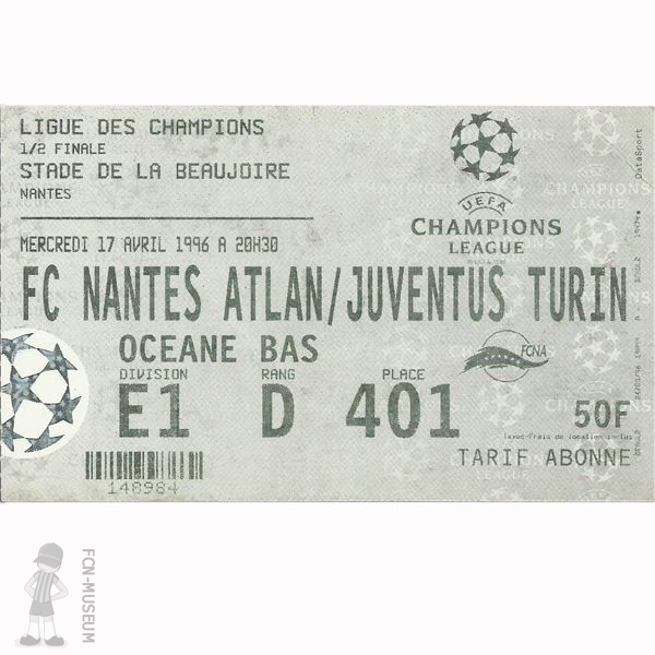 1995-96 demi retour Nantes Juventus