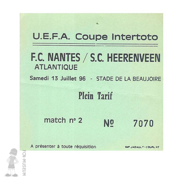 1996-97  Poule 3ème J. Nantes Heerenveen - 2