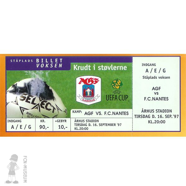 1997-98 32ème aller Aahrus Nantes - 2