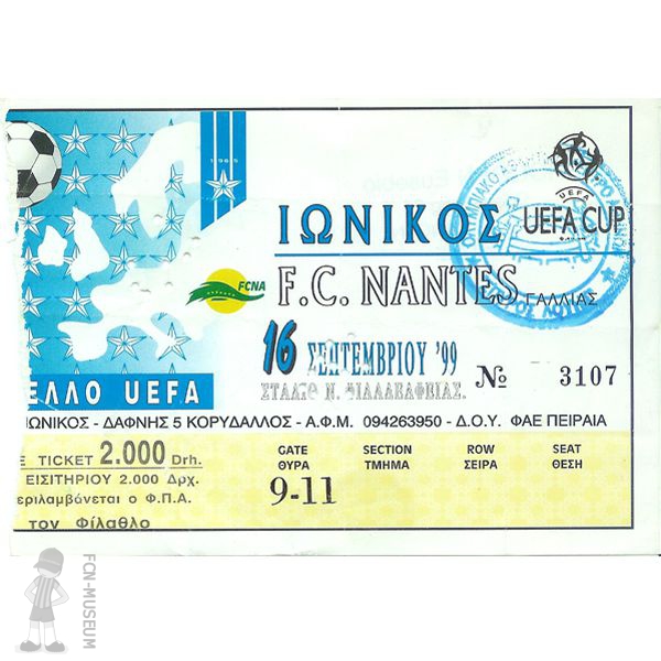 1999-00  1ère tour aller Ionikos Nantes