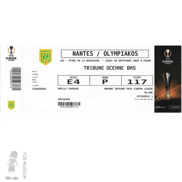 2022-23 Groupe 1ère j Nantes Olympiakos