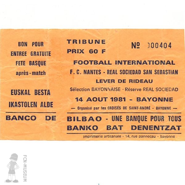 1981-82 Amical Nantes Real Sociedad