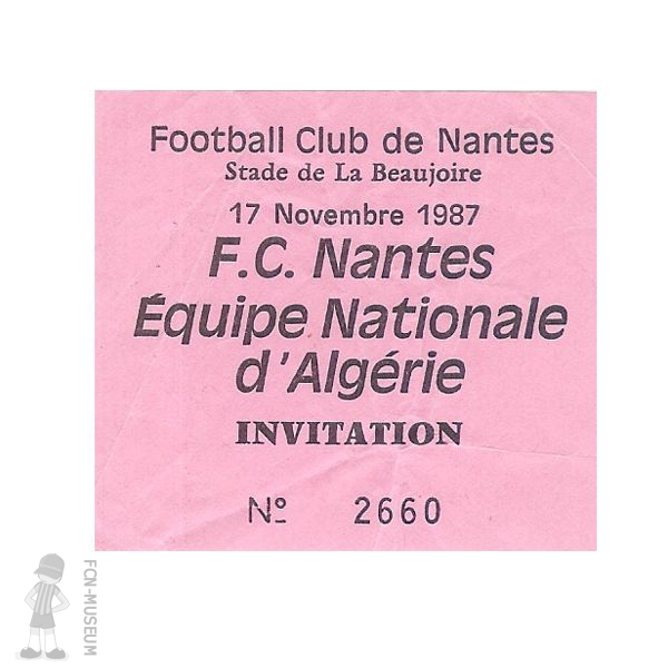 1987-88 amical Nantes Algérie
