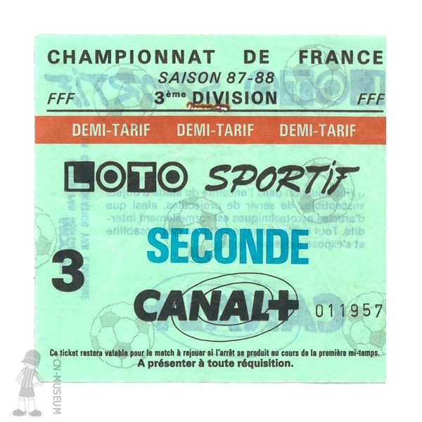 1987-88 D3 07ème  Le Mans Nantes