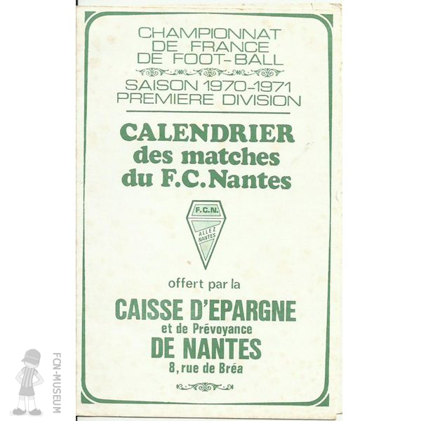 Calendrier 1970-71