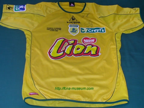 Maillot Finale CdL Nantes Sochaux Pujol 2003-04