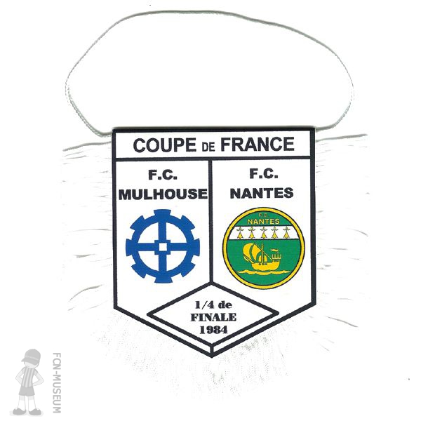 CdF 1984  Quart retour Mulhouse Nantes (Fanion)