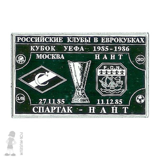 1985-86 8ème aller Spartak Nantes (Badge) a