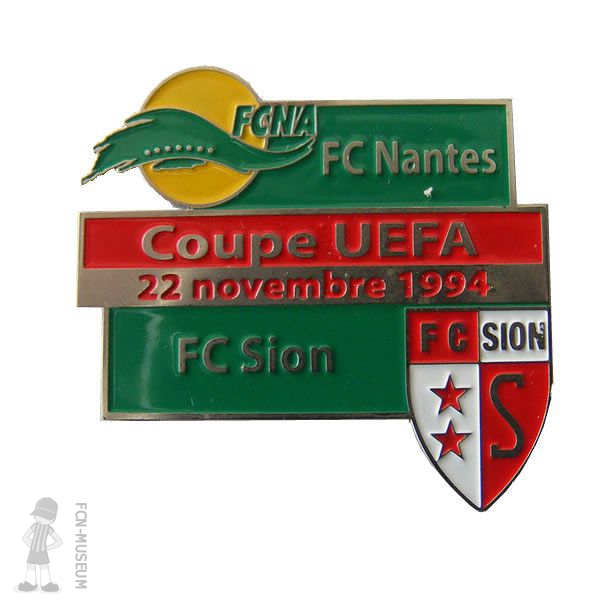 1994-95 8ème aller Nantes Sion  - Pin's