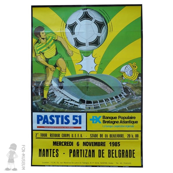 1985-86 16ème retour Nantes Partizan (Affiche)