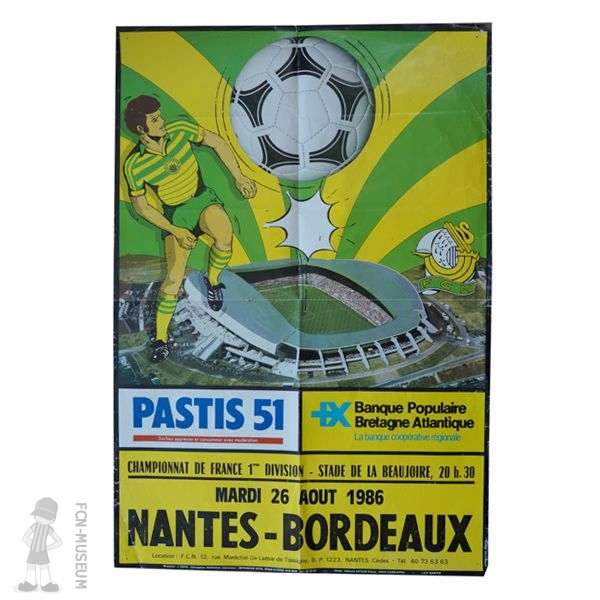 1986-87 06ème j Nantes Bordeaux (Affiche)