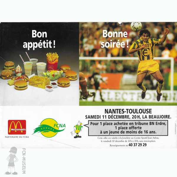 1993-94 21ème j Nantes Toulouse (Affiche)
