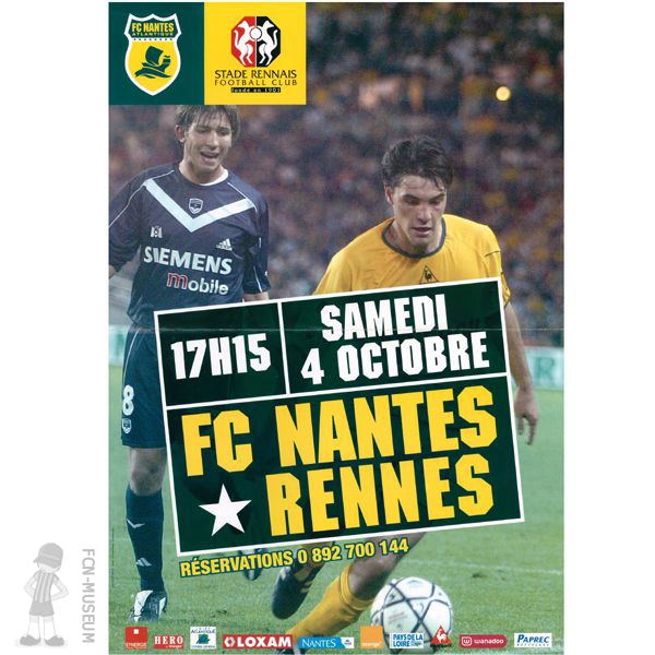 2003-04 09ème j Nantes Rennes (Affiche)