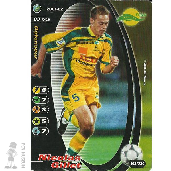 2001-02 GILLET Nicolas (Cards)