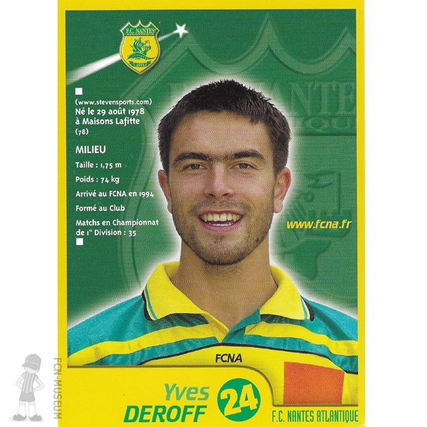 2001-02 DEROFF Yves