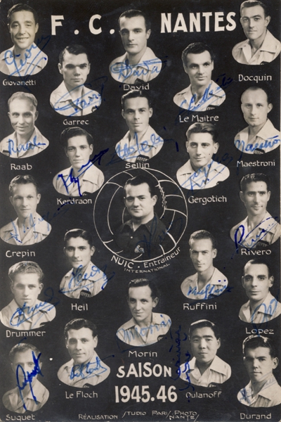 1945-46 Carte postale équipe