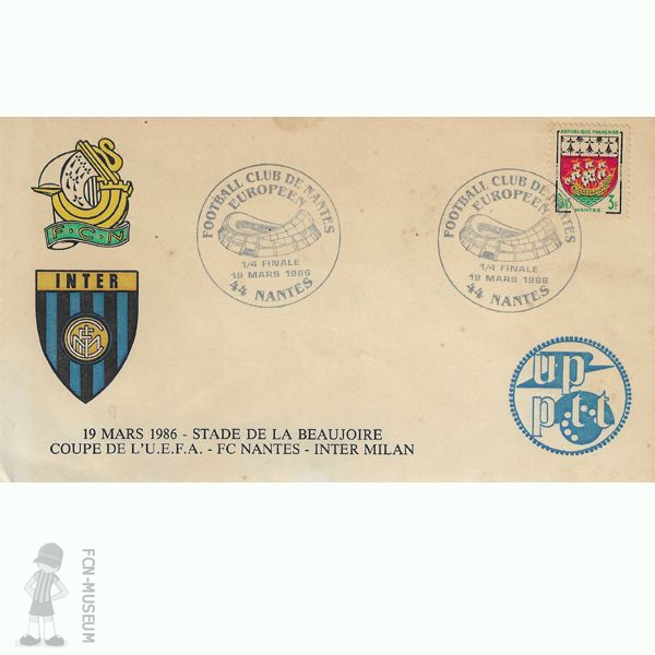 1985-86 Enveloppe Nantes Inter Milan