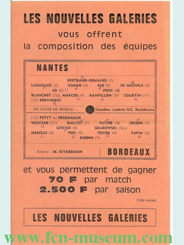 1971-72 12ème j Bordeaux Nantes - 2