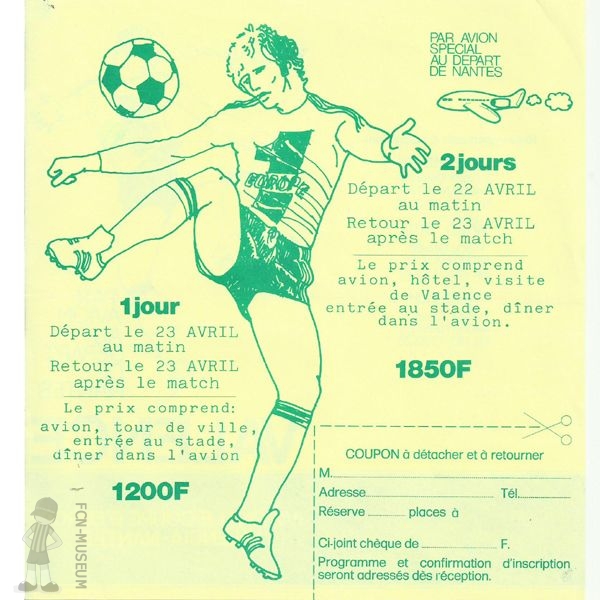 1980 Coupon déplacement Valence