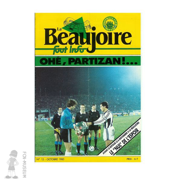1985-86 La Beaujoire n°12 "Ohe ! Partizan"